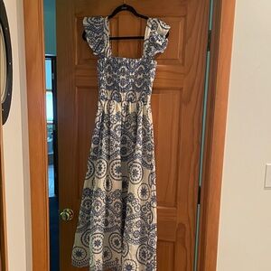 Blue and White Womens Dress